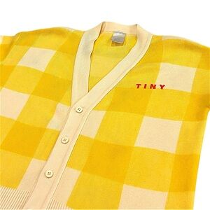 Tinycottons | Girl’s Yellow Big Check Cardigan | Size 4T